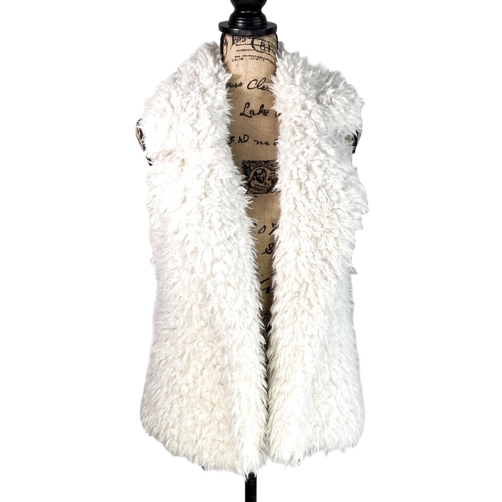 J.J. Winter White/Ivory Faux Fur Teddy Bear Vest
